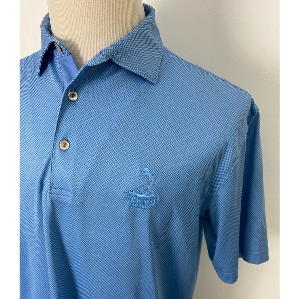 Peter Millar Pinehurst #2 US Open check graphic performance golf polo shirt, M